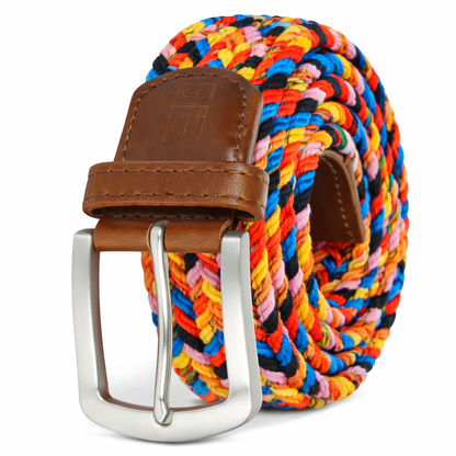 East/18 Perfect Fit Woven Stretch Golf Belt, Carnival - East/18