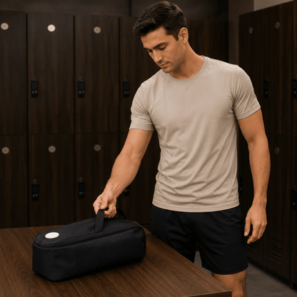 Hudson Black Nylon Golf Shoe Bag - East/18