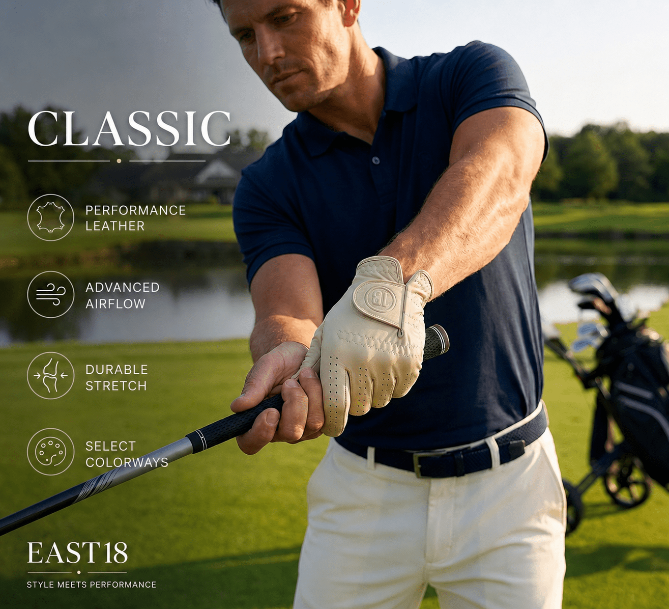 Men's Premium Leather Golf Glove - East/18Gloves